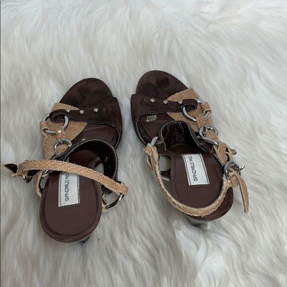 Giancarlo Paoli Suede/Snakeskin Heels Sz 37/6.5 - Picture 3 of 7